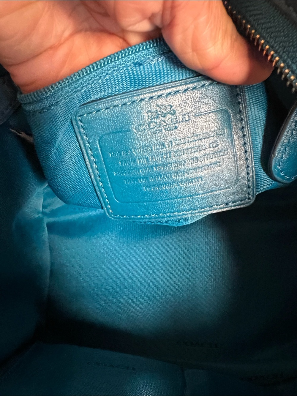 Coach Blue Leather Tote with Removable Crossbody Strap - Picture 10 of 11